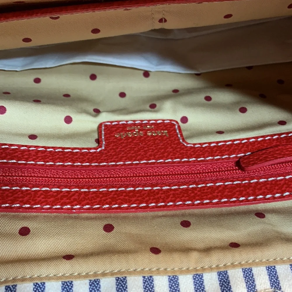 NWT Kate Spade canvas navy stripe tote foldable